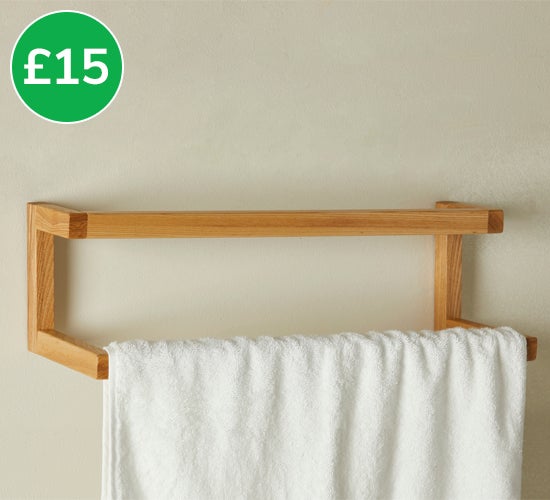 Ash Wood Wall Mounted Towel Rail